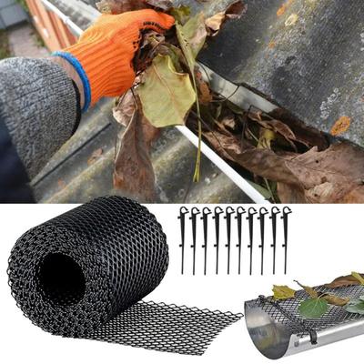 DIY Kunststoff Dachrinnenschutz Bildschirm Schutz Netting Outdoor Blatt Mesh Filte Dachrinnenabdeckung mit Haken