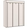 Multi-Storage Wardrobe, 8 Shelves, 2 Hanging Rails, Cream Non-Woven Fabric