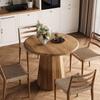 Tribesigns Small Round Dining Table for 2-4 People, 80 Cm Kitchen Table with Octagonal Base for Dining Room, Living Room
