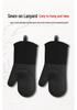 Nine Likes Thick Short Silicone Oven Gloves - Heat Resistant Kitchen Mitts with Two-Finger Design for Baking and Cooking