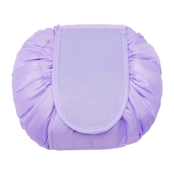 Lady Travel Cosmetic Bag Lazy Lay Flat Organizer Bags Travel Toiletry Cotton Jewelry Pouch Drawstring Makeup Bag
