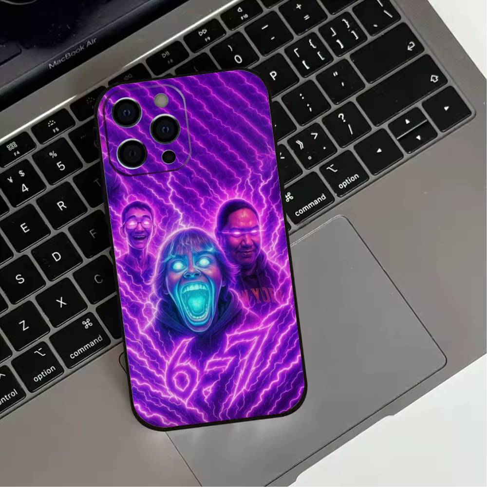 

Six Seven 67 Phone Case For iPhone 17,16,15,14,13,12,11 Plus,Pro Max,XS,Soft Silicone Black Cover iPhone17promax