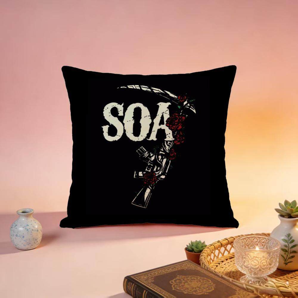 Fashion SSons of Anarchying Cushion Cover Premium SkinFriendly Pillow Case MultiPurpose for Home Office Travel