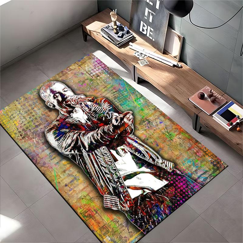 Colorful Singer Portrait Carpet suitable as a non-slip mat for the living room or bedroom sofa