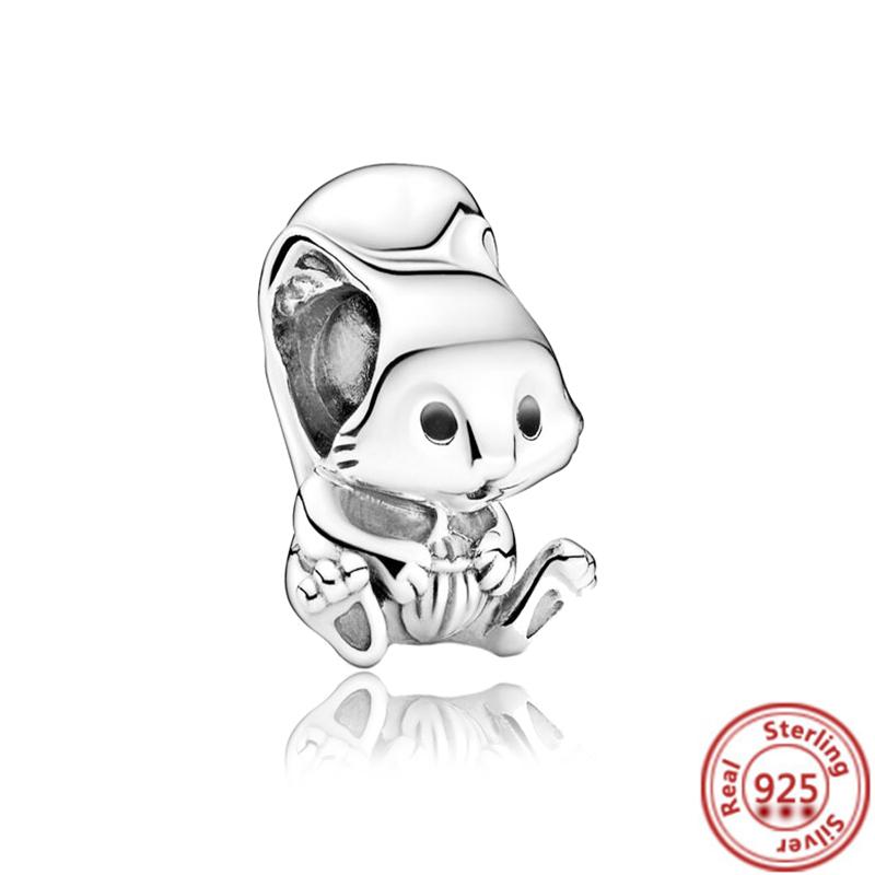 925 Copper Cute Animal Series Cat Dog Elephant Unicorn Bird Pendant Lucky Beads Fit Original Pantaro Charms Bracelet DIY Zircon
