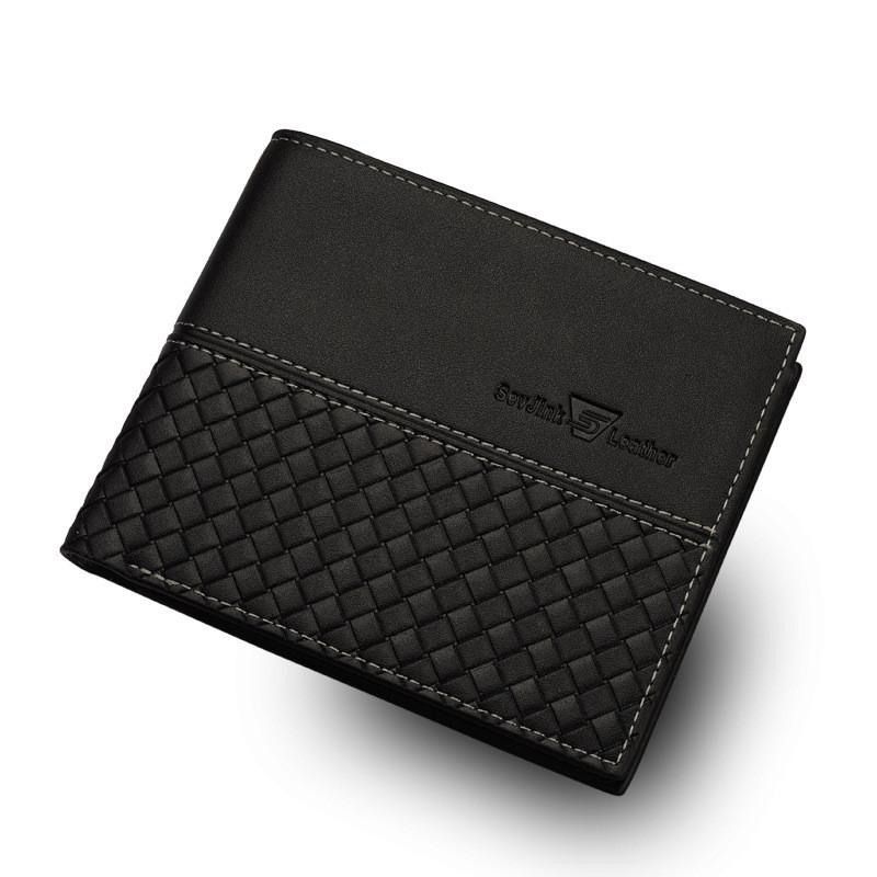 Trendy Men s Short Wallet Business Youth Card Holder Pu Leather Money Clip StyleA