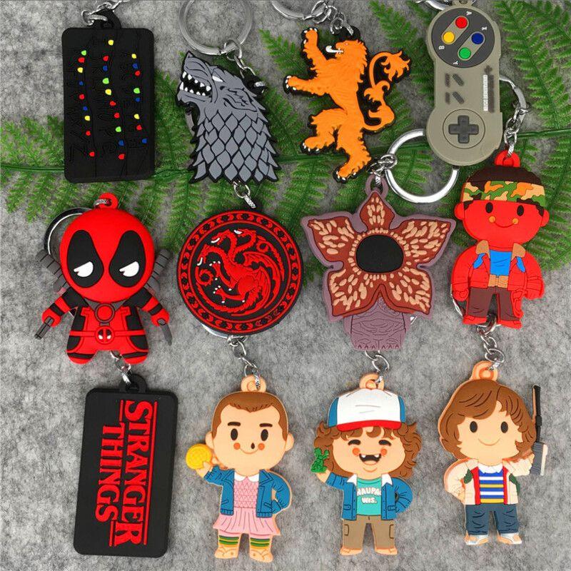 Unique Stranger Things Deadpool Pvc Keychain For Fans Of The Series Durable And Stylish!