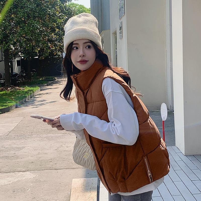Short Cotton Vest Women's Winter Autumn and Winter Loose Outer Wear Vest Vest Vest Vest Women's Jacket Tide