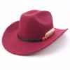 New Western Cowboy Hat Fashion Accessories One-word Wool Hat British Versatile Trend Cowboy Hat