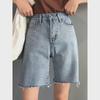 2024 Korean High-Waist Slimming Loose Straight-Leg Denim Shorts for Women