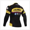 Zimní tým Colombia PRO Muži Cyklistický dres Kalhoty s náprsenkou Soupravy Ropa Ciclismo MTB Thermal Fleece Bike Oblečení Oblečení Bicicleta