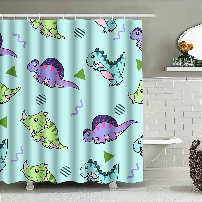 

Animal Pattern Shower Curtain Kids Bathroom Decor Waterproof Fabric Bath Rug Tents For Home Living Room Decoration Customizable W60H190(CM)-1 Pcs