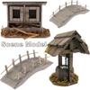 Playing House Home Decor Dollhouse Decoration Miniature Chicken Coop Outdoor Scene Model Dolls Accessories Wood Arch Bridge