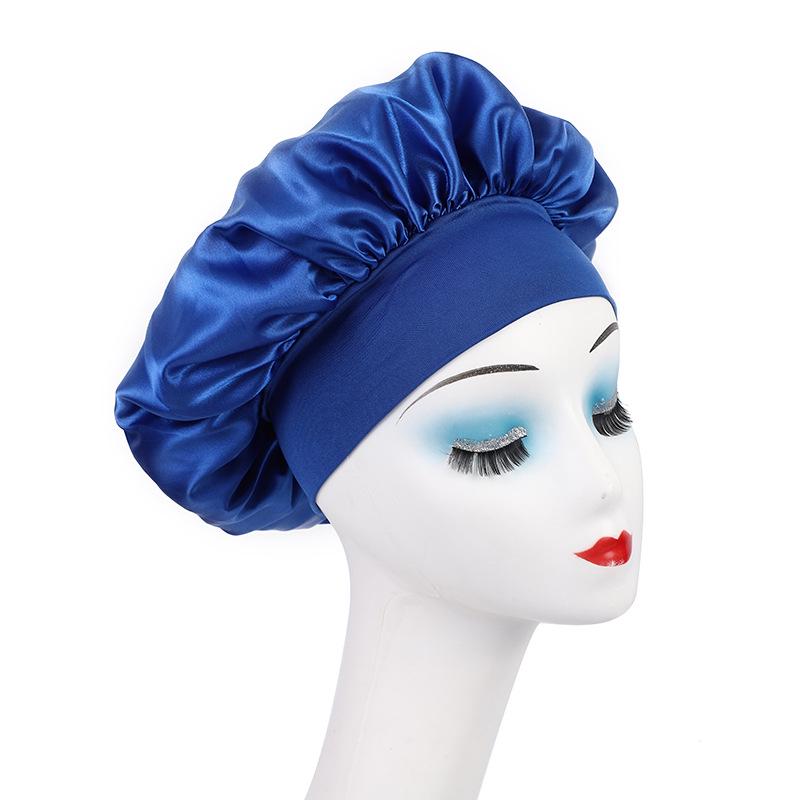 Leopard Print Satin Sleep Cap for Hair Care