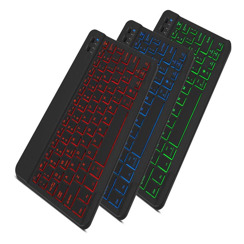 10-Inch Seven-Color Backlit Bluetooth Keyboard & Mouse Set for Mobile Phones & Tablets
