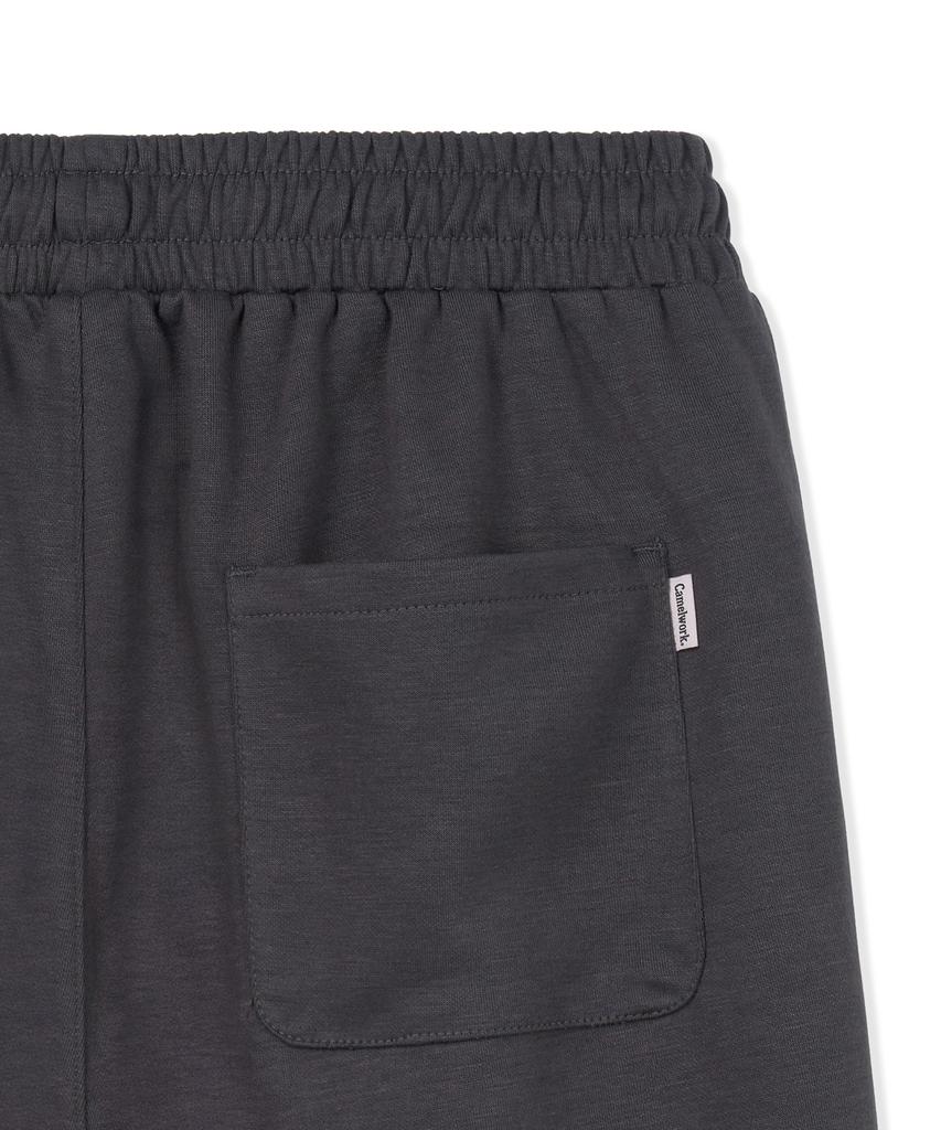 CAMEL WORK One-Pleat Wide Cargo Sweatpants (Charcoal)