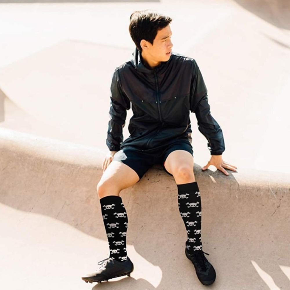 Varikozele Socken Kompressionssocken Halloween Totenkopf Knochen Fledermaus Zahn Herren Sportstrümpfe Radfahren Laufen Krankenschwester Damen Socken Geschenk