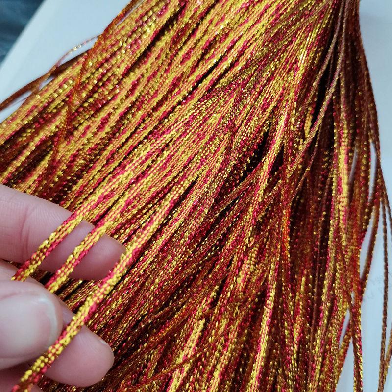 Gold und Silber Flaches Band - Metallicfaden-Kantenbesatz mit dekorativen Zöpfen