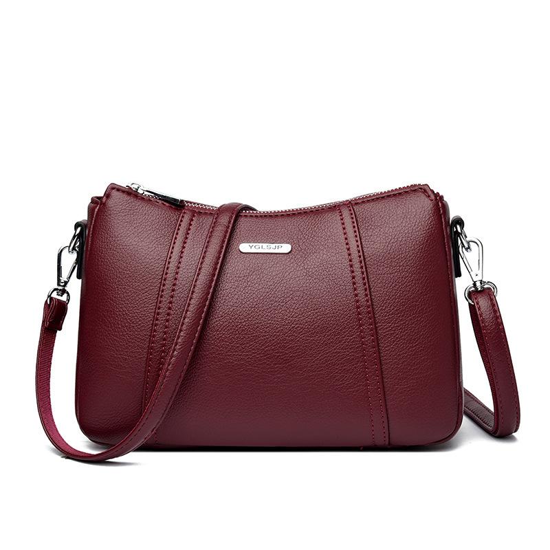 Women's Bag Crossbody Bag Urban Simple Soft Leather Single-shoulder Bag Middle-aged Mom Bag