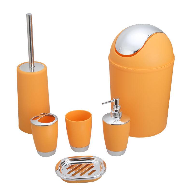 Elegant Euro-American Bathroom Set: 6-Piece Toiletries & Electroplated Lotion Bottle