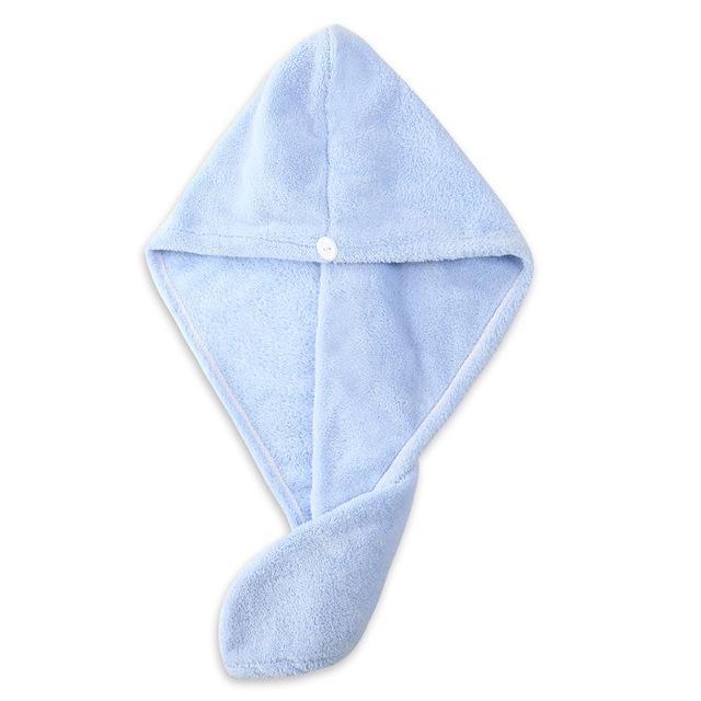 Microfibre Hair TowelHair Drying Towel WrapSuper Absorbent Hair Turban Towel with Bear Button Quick Drying Towel For Women/Kid