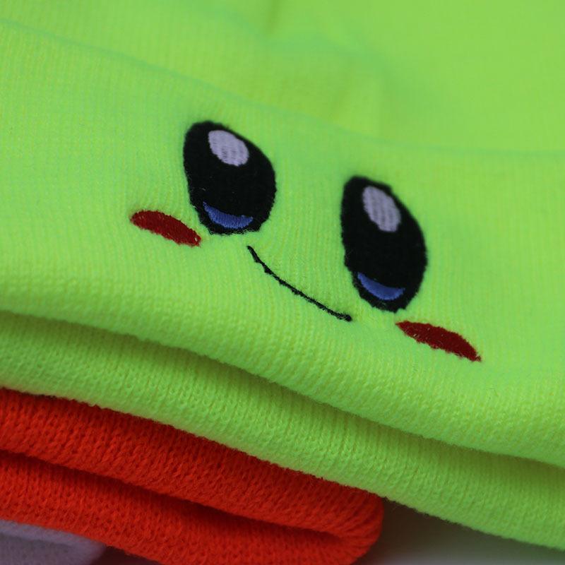 Bonito olho bordado elasticidade desenhos animados gorro chapéus outono inverno moda frisando feminino chapéu de malha