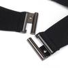 Korean Style Black Wide Women's Elastic Waist Belt with Alloy Buckle