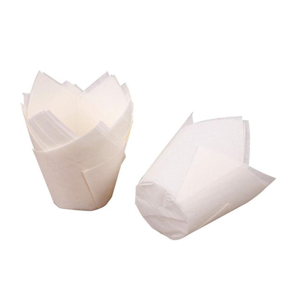 Bakeware Resistance High Temperature Liners Pastry Baking Paper Cups Tulip Shape 50Pcs/Set Cake Cup