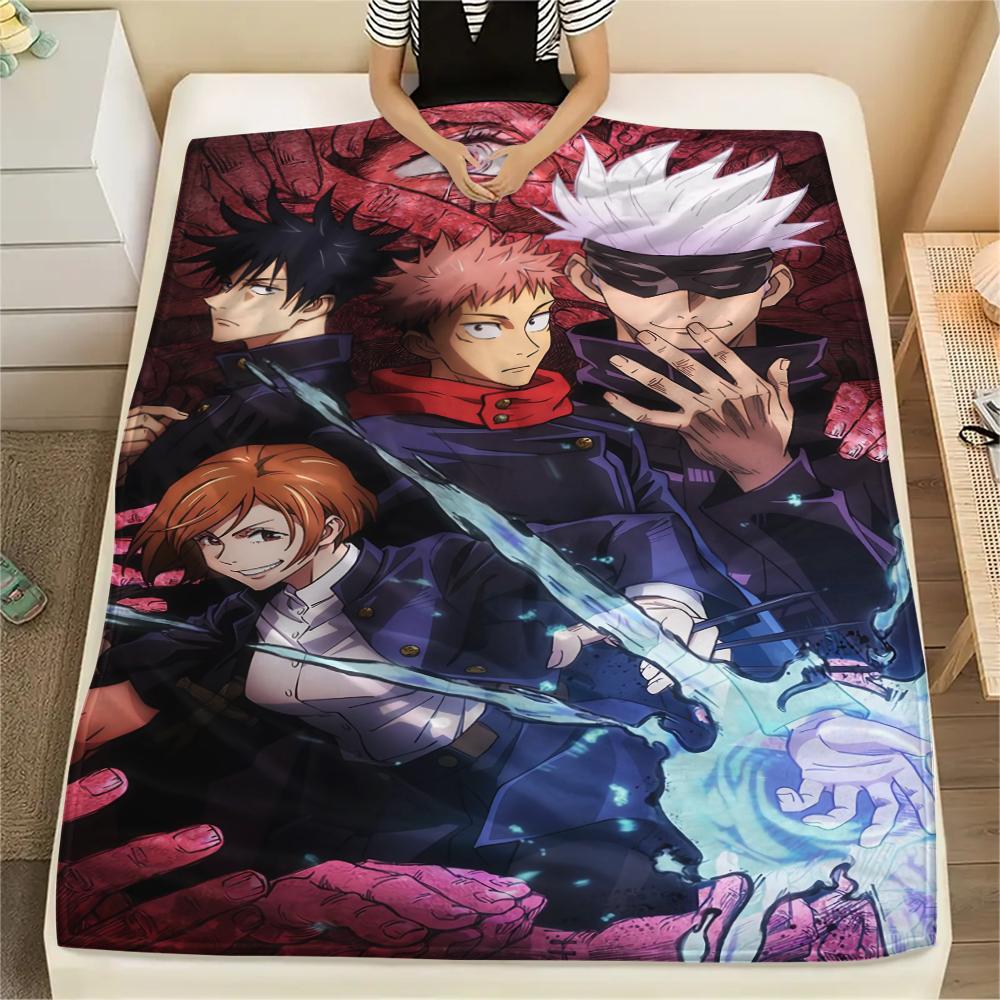 

1Pc Jujutsu Kaisen Print Flannel Blanket, High quality Comfortable for All Seasons, Home Decor, Warmth and Comfort, Perfect for Christmas Gifts 80cm x 120cm