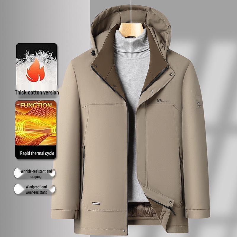 Men's Winter Thick Cotton-Padded Jacket: Warm, Fashionable, Casual Outerwear for Middle-Aged Dads