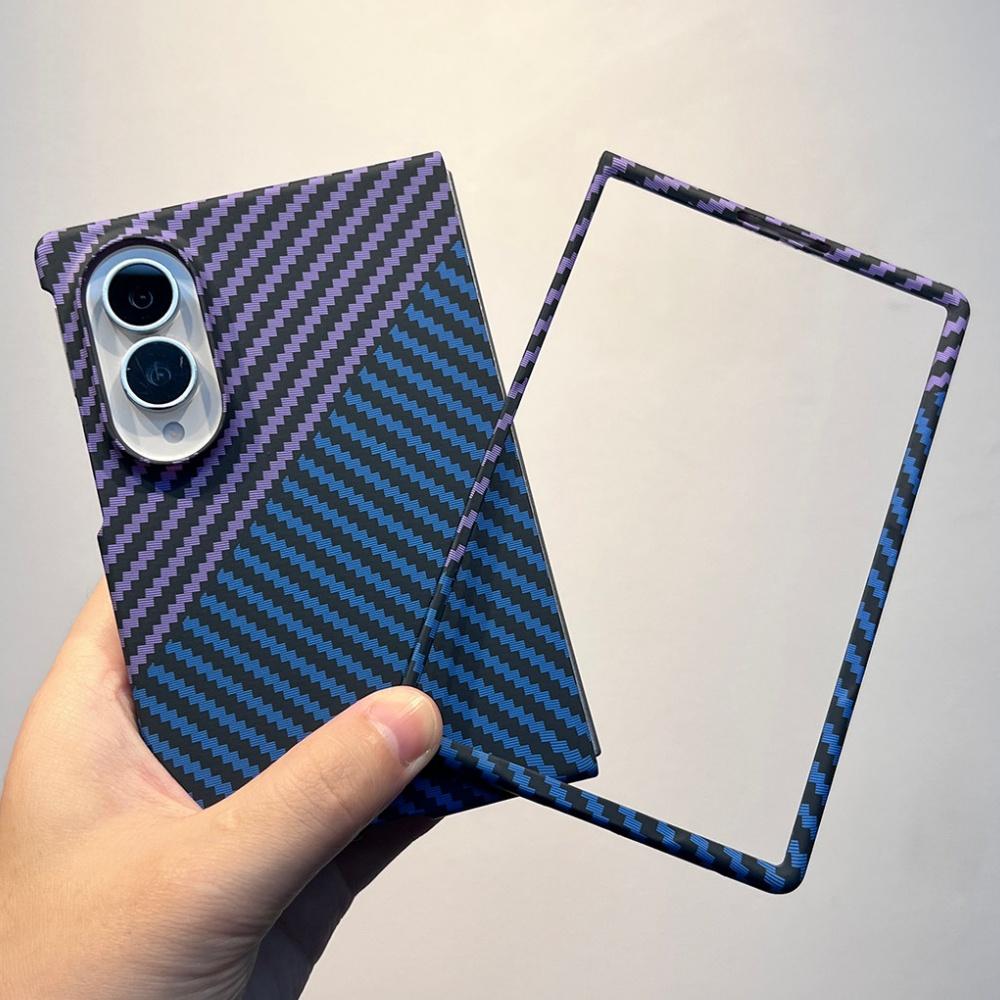 Luxury Carbon Fiber Thin Hard PC Phone Case For Samsung Galaxy ZFold 8 7 6 5 Fold8 Ultra Shockproof Protection Cover For Fold8