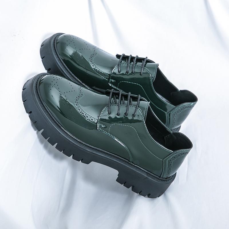 

Fashion High Quality Men Business Oxford Shoe Non-slip Thick Bottom Fashion Comfort Office Business Luxury Designer Casual Leather Shoes 38 зелёный