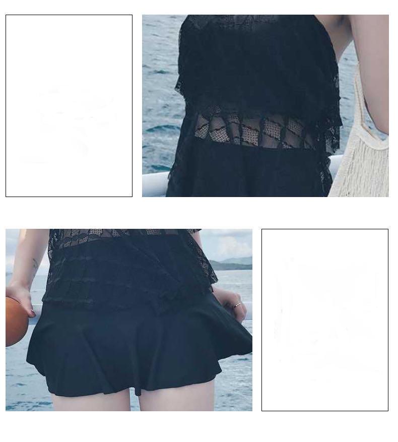 Damen Halter Spitzenrock Badeanzug - Zweiteilig Feenstil Boy Shorts Badebekleidung