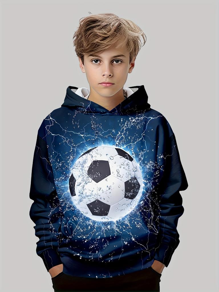 Kids Clothes Boys Hoodies Long Sleeve 3D Football Print Children Spring Fall Clothes Casual Outdoor Active Boys Clothing Tops