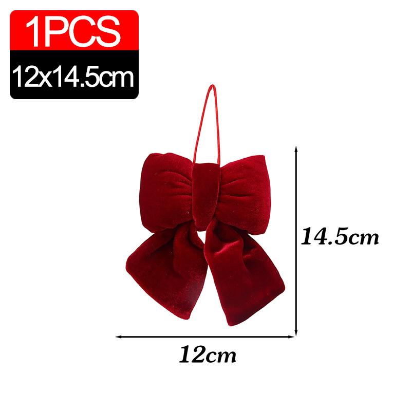 

3/1PCS Large Red Velvet Christmas Bow Ornaments Xmas Tree Bowknot Hanging Pendant for Holiday New Year Party Gifts Decoration Other
