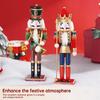 2Pcs 30CM Wooden Nutcracker Puppet Figurine Hand Painted Nutcracker Soldier Model Doll Christmas Ornaments Home Decoration