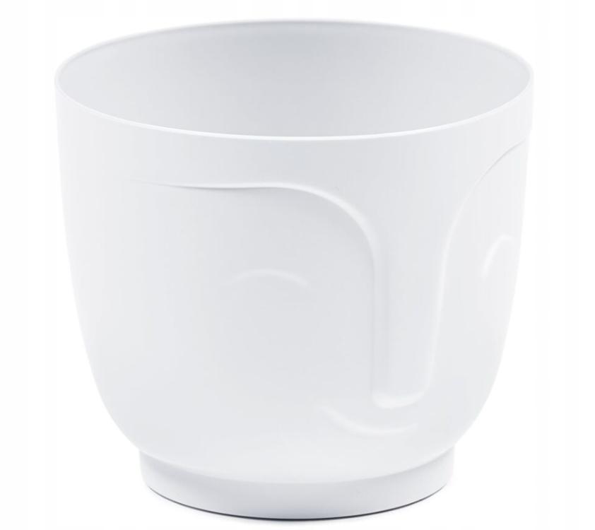 White Plastic Flower Pot Atena 14.3x16.5 Cm