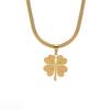 Double-Sided Four-Leaf Clover Titanium Steel Necklace - Stylish, Durable, Light Luxury