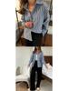 Autumn/Winter Women's Striped Long-sleeve Cardigan Shirt