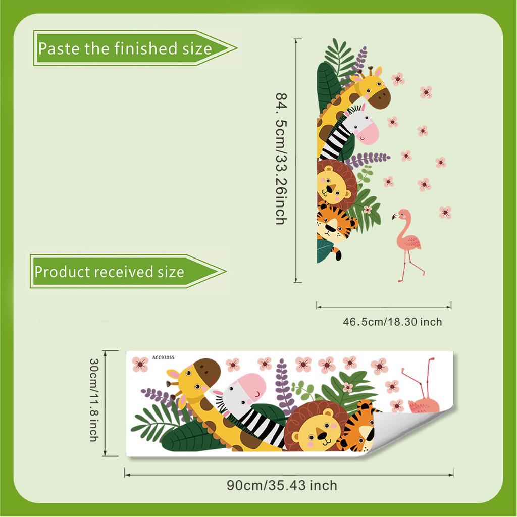 Little Animals Flowers Wall Sticker Kids Room Living Room Wall Decoration Self-Adhesive Home Decor