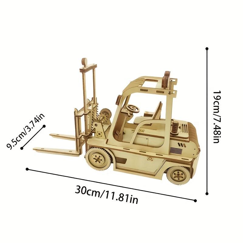 3D Wooden Puzzle for Adults Forklift Engineering Vehicle Building Block Mechanical Car Model Kits STEM Toy Gift for Kids Boys