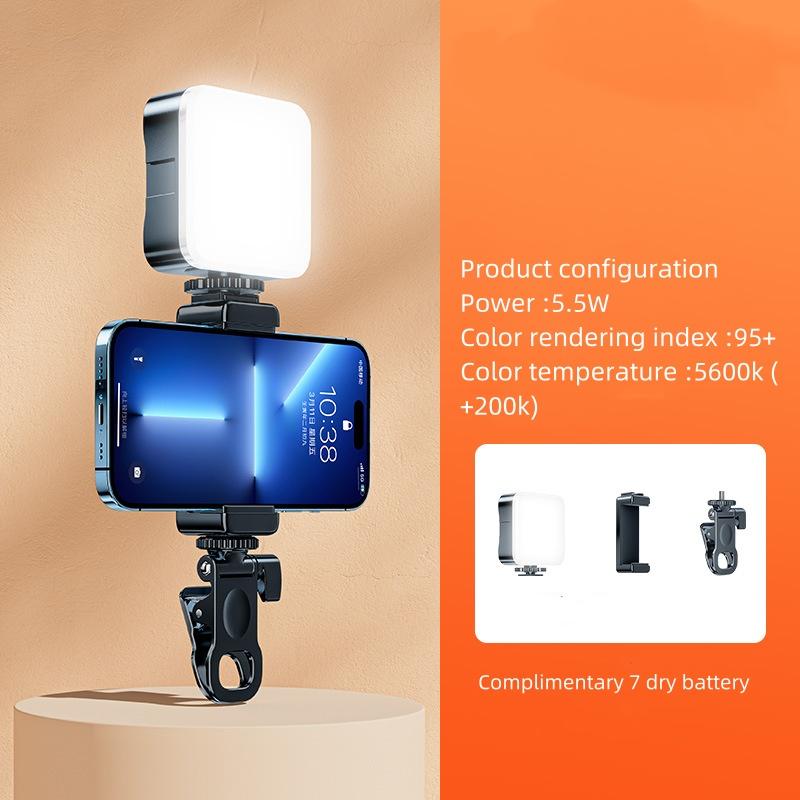 Mini Tragbares Aufhelllicht LED Videoleuchte Fotografie Beleuchtung Handy Selfie Livestreaming Aufhelllampe Kaltes und Warmes Vlog Licht