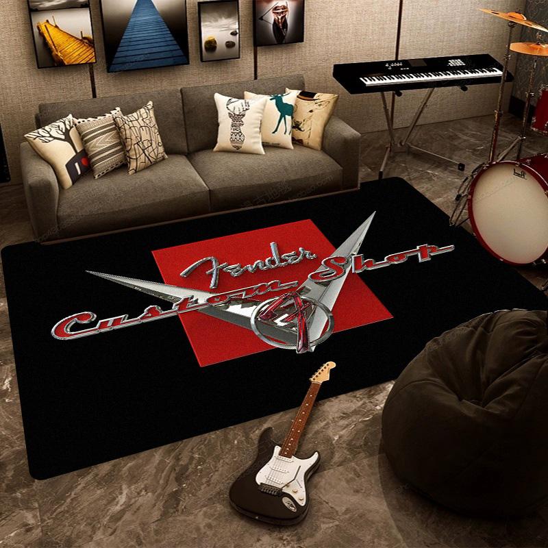 F-Fender rectangular carpet rock guitar band instrument decoration speaker retro floor mat shock absorption rugs