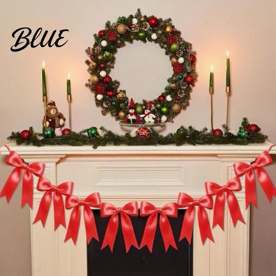 Valentine Day Backdrop Hanging Bunting Bow Pre-Strung Garland Decor 6.7FT Satin Ribbon Banner Decorations Photo Props for Birthday Baby