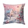45X45Cm Countryside Christmas Theme Pillowcase Bedroom Cushion Cover 100% Polyester Living Room Cushion Pillowcase Home Decor