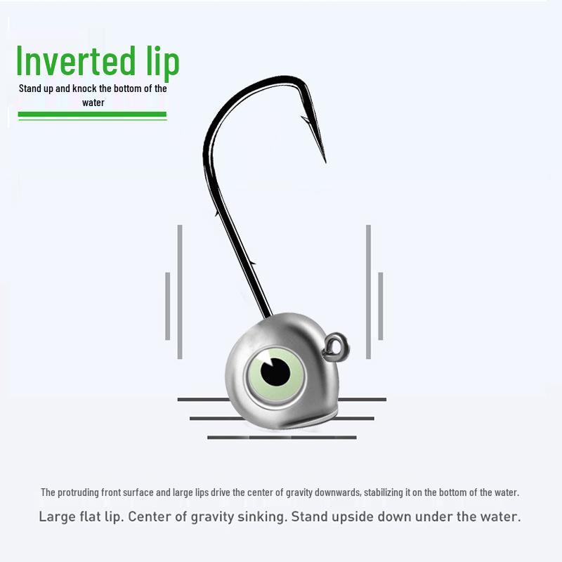 Proud Lake Anti-Snag Double Back Barb Root Soft Bait Lead Head Hook Fisheye Micro Lure Fishing Tackle.