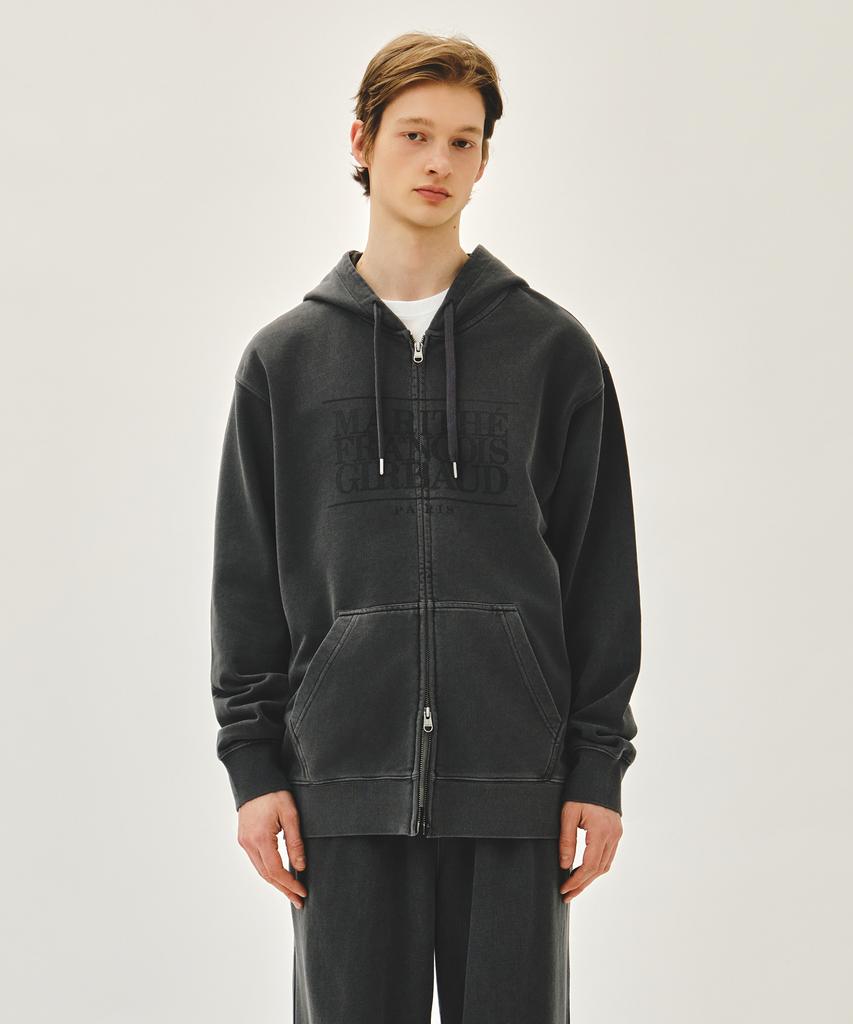 Marith + Franois Girbaud Classic Logo Dyeing Hoodie Zipup Charcoal