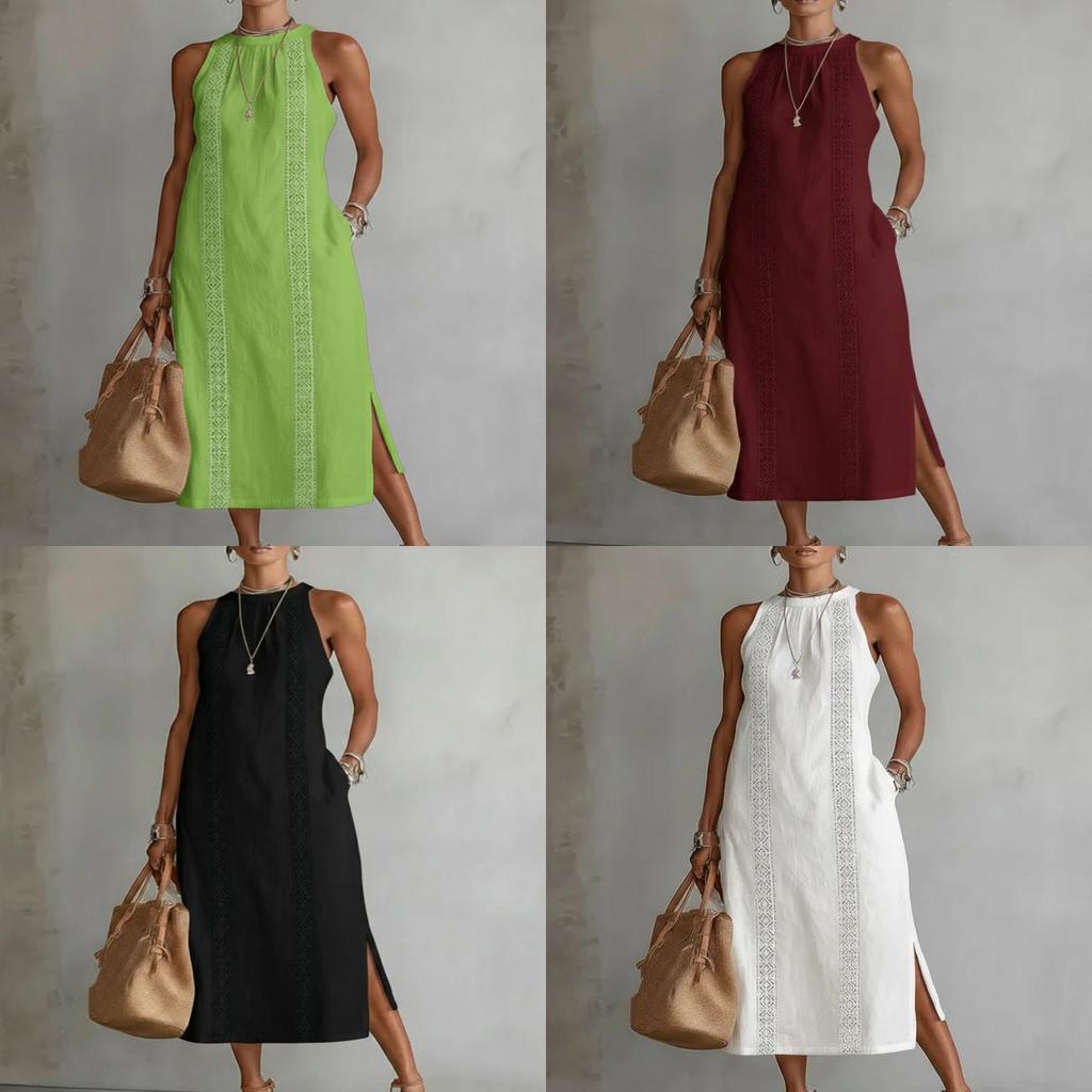 Polyester A Line Sleeveless Dress For Summer Vacation Casual Wear