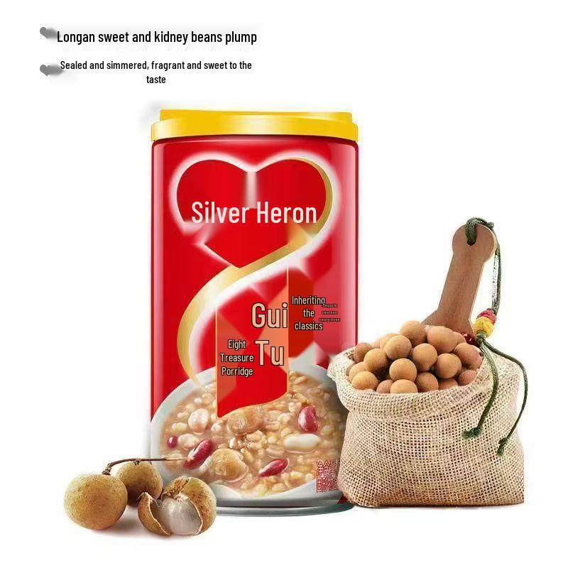 Yinlu Longan Eight Treasures Congee 280g - 12/24 Cans Ready-to-Eat No-Cook Porridge.