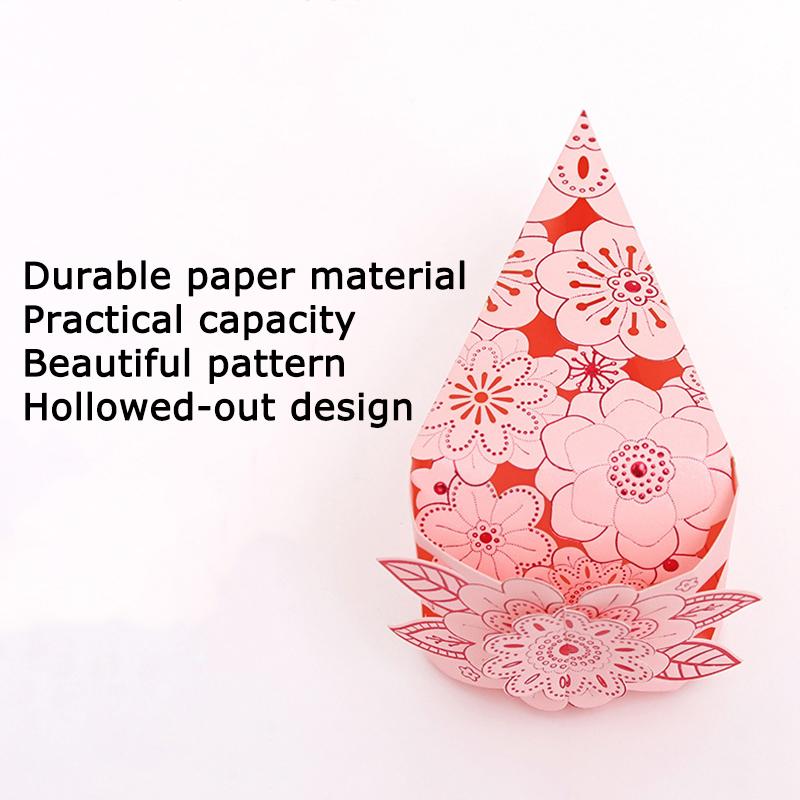 WTEMPO Party Gift Triangular Boxes DIY Foldable Hollowed-out Paper Boxes Wedding Party Decor Favor Treat Boxes for Birthday Halloween Christmas